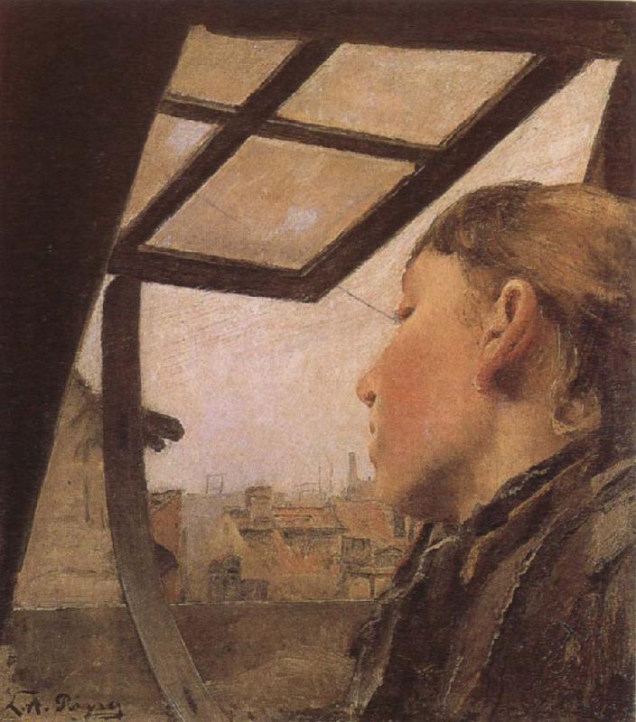 Laurits Andersen Ring Girl looking out of a Skylight china oil painting image